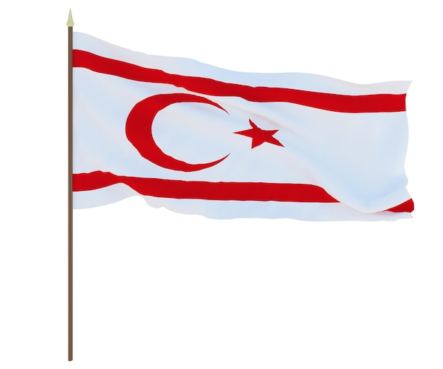 Nationale vlag van de Turkse Republiek Noord-Cyprus Achtergrond voor redacteuren en ontwerpers Nationale feestdag 3D illustratie