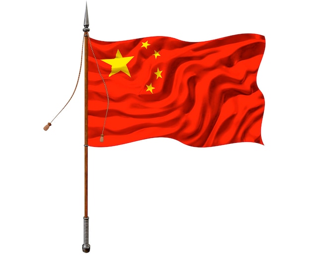 Nationale vlag van de Volksrepubliek China Achtergrond met vlag van de Volksrepubliek China