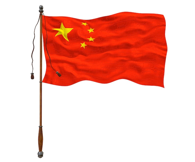 Nationale vlag van de Volksrepubliek China Achtergrond met vlag van de Volksrepubliek China