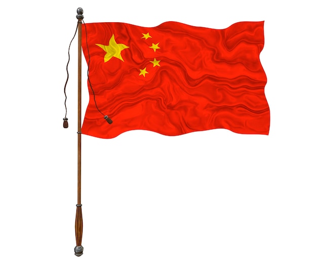 Nationale vlag van de Volksrepubliek China Achtergrond met vlag van de Volksrepubliek China