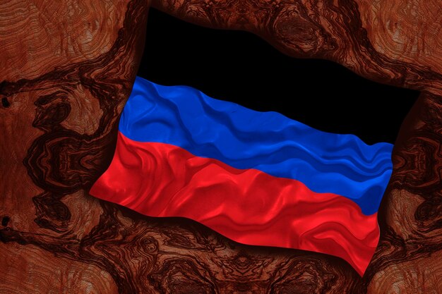 Nationale vlag van de Volksrepubliek Donetsk Achtergrond met de vlag van de Volksrepubliek Donetsk