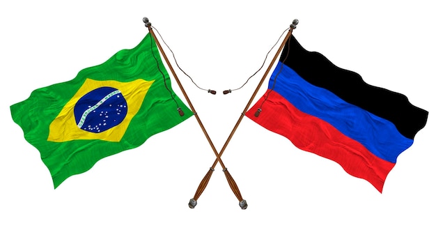 Nationale vlag van de Volksrepubliek Donetsk en Brazilië Achtergrond voor ontwerpers