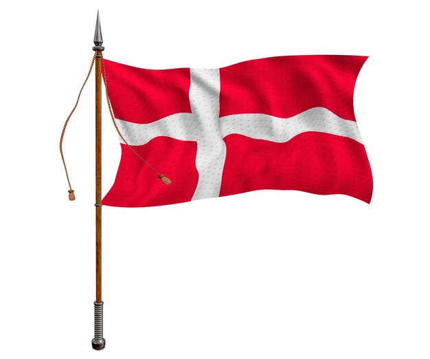 Nationale vlag van Denemarken Achtergrond met vlag van Denemarken