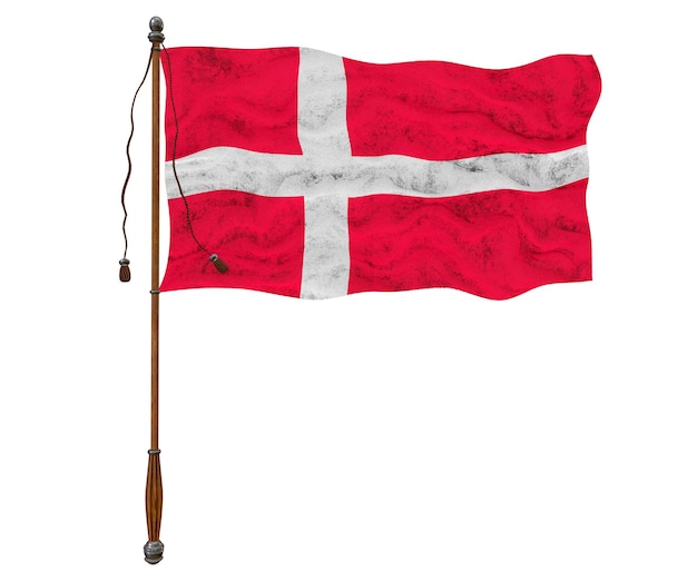 Nationale vlag van Denemarken Achtergrond met vlag van Denemarken