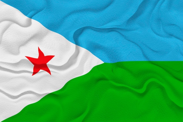 Nationale vlag van Djibouti Achtergrond met vlag van Djibouti