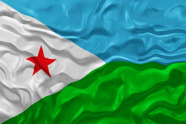 Nationale vlag van Djibouti Achtergrond met vlag van Djibouti