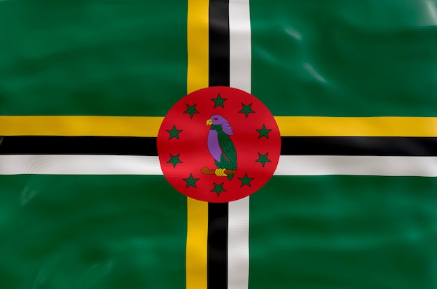 Nationale vlag van Dominica Achtergrond met vlag van Dominica