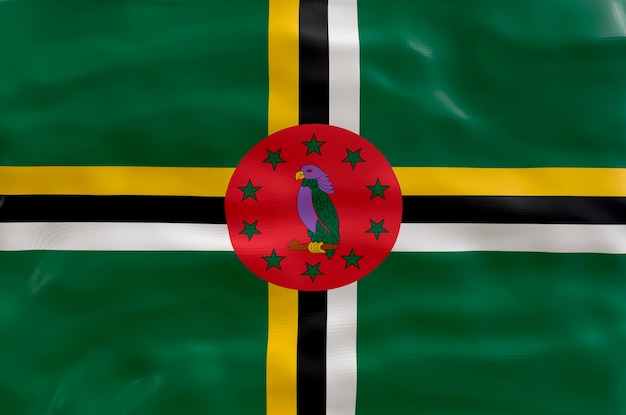 Nationale vlag van Dominica Achtergrond met vlag van Dominica