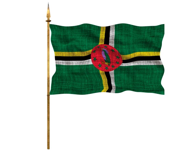 Nationale vlag van Dominica Achtergrond met vlag van Dominica