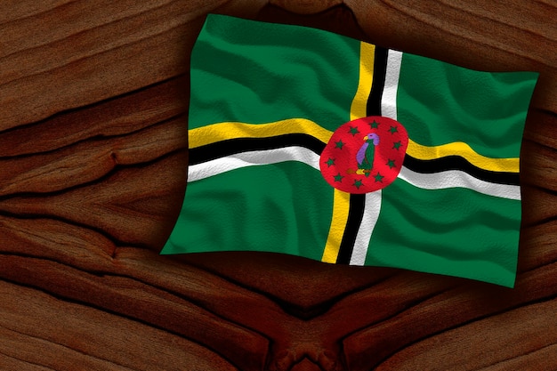 Nationale vlag van Dominica Achtergrond met vlag van Dominica