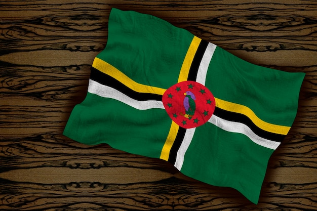 Nationale vlag van Dominica Achtergrond met vlag van Dominica