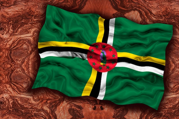 Nationale vlag van Dominica Achtergrond met vlag van Dominica