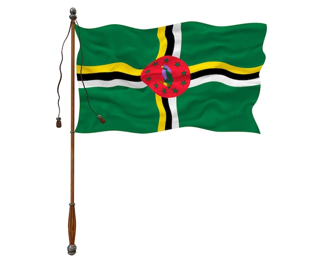 Nationale vlag van Dominica Achtergrond met vlag van Dominica