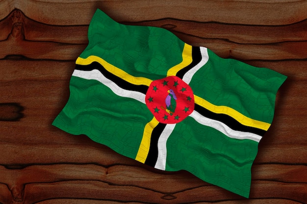 Nationale vlag van Dominica Achtergrond met vlag van Dominica