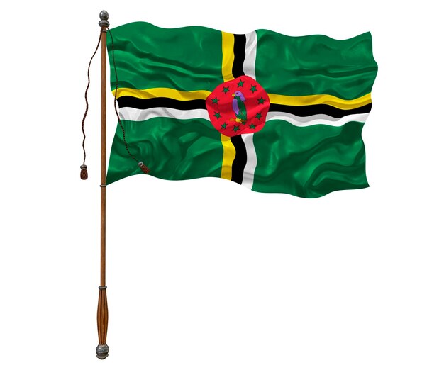 Nationale vlag van Dominica Achtergrond met vlag van Dominica