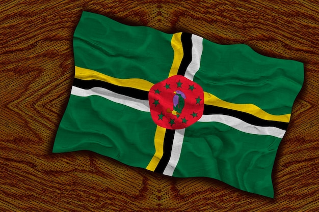 Nationale vlag van Dominica Achtergrond met vlag van Dominica
