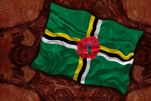 Nationale vlag van Dominica Achtergrond met vlag van Dominica