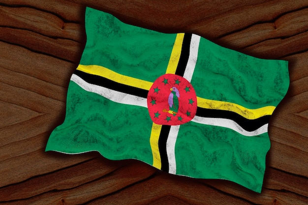 Nationale vlag van Dominica Achtergrond met vlag van Dominica