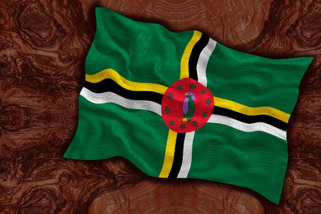 Nationale vlag van Dominica Achtergrond met vlag van Dominica