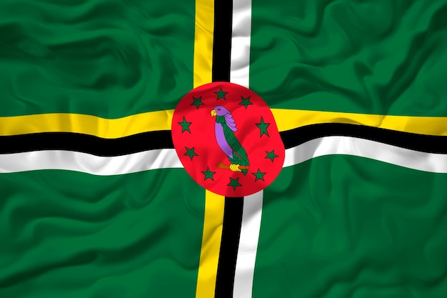 Nationale vlag van Dominica Achtergrond met vlag van Dominica