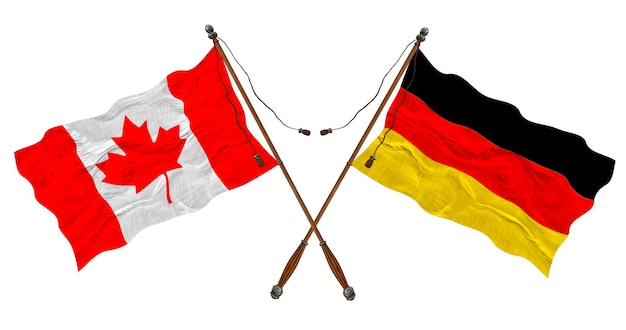 Nationale vlag van Duitsland en Canada Achtergrond voor ontwerpers
