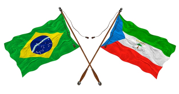 Nationale vlag van Equatoriaal-Guinea en Brazilië Achtergrond voor ontwerpers