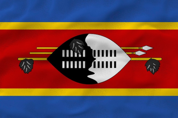 Foto nationale vlag van eswatini achtergrond met vlag van eswatini