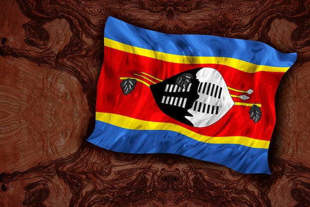 Nationale vlag van Eswatini Achtergrond met vlag van Eswatini