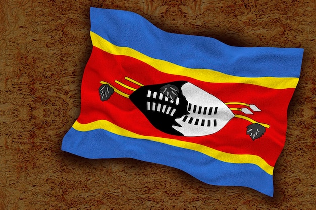 Nationale vlag van Eswatini Achtergrond met vlag van Eswatini