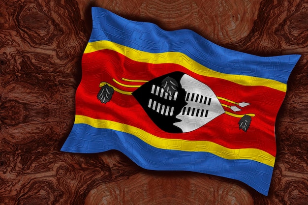 Nationale vlag van Eswatini Achtergrond met vlag van Eswatini