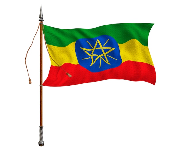 Nationale vlag van Ethiopië Achtergrond met vlag van Ethiopië
