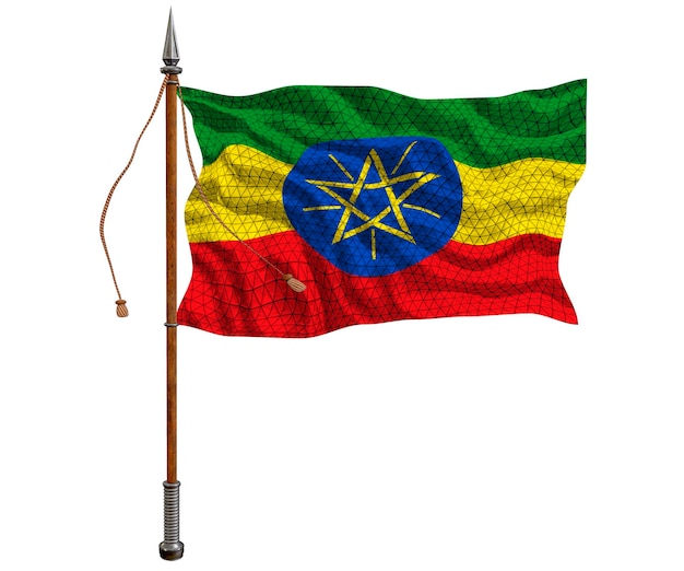 Nationale vlag van Ethiopië Achtergrond met vlag van Ethiopië