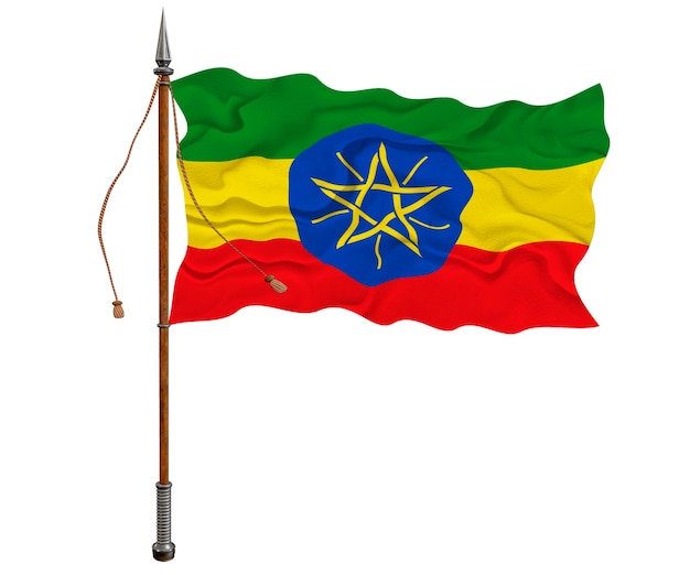 Nationale vlag van Ethiopië Achtergrond met vlag van Ethiopië
