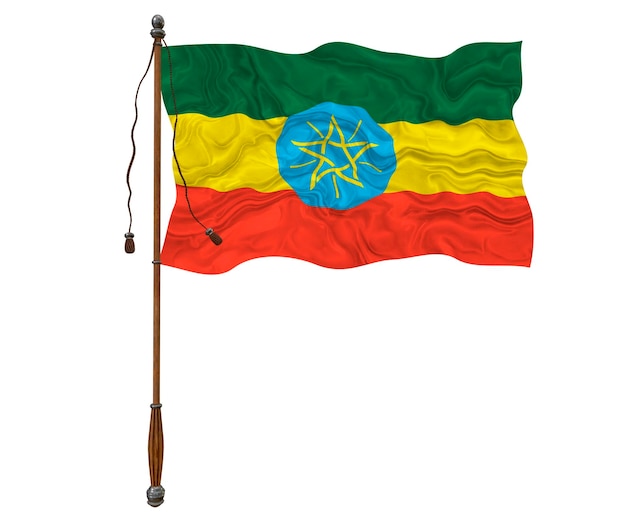 Nationale vlag van Ethiopië Achtergrond met vlag van Ethiopië