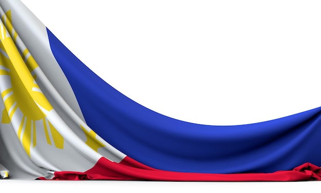 Nationale vlag van Filipijnen hangende stoffenbanner 3D-rendering