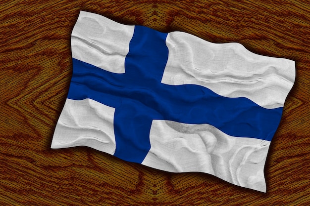Foto nationale vlag van finland achtergrond met vlag van finland