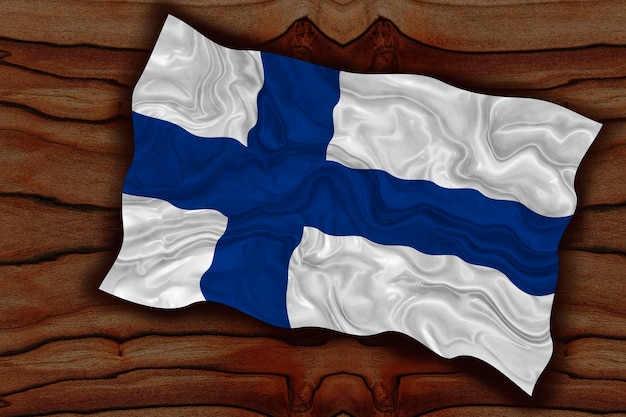 Foto nationale vlag van finland achtergrond met vlag van finland