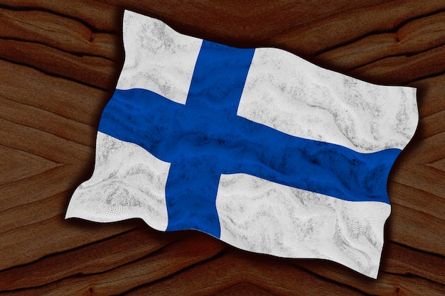 Foto nationale vlag van finland achtergrond met vlag van finland