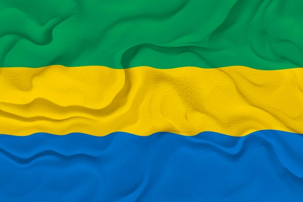 Nationale vlag van Gabon Achtergrond met vlag van Gabon