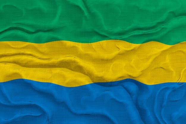 Nationale vlag van Gabon Achtergrond met vlag van Gabon