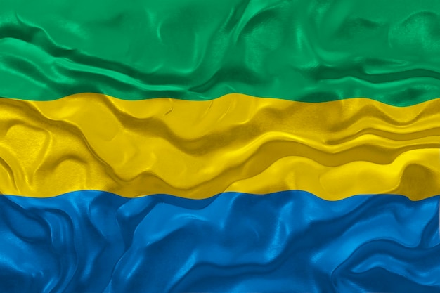 Nationale vlag van Gabon Achtergrond met vlag van Gabon