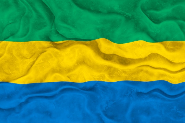 Nationale vlag van Gabon Achtergrond met vlag van Gabon