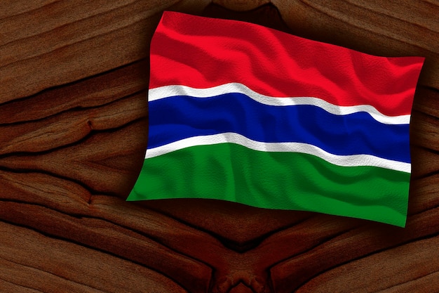 Nationale vlag van Gambia Achtergrond met vlag van Gambia