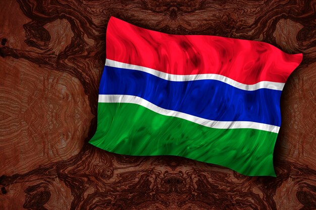 Nationale vlag van Gambia Achtergrond met vlag van Gambia