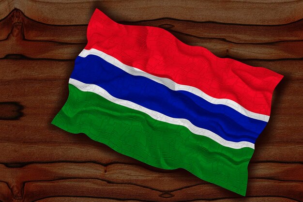 Nationale vlag van Gambia Achtergrond met vlag van Gambia