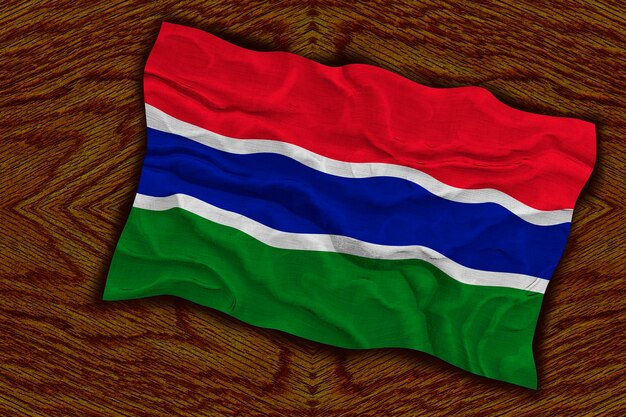 Nationale vlag van Gambia Achtergrond met vlag van Gambia
