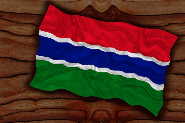 Nationale vlag van Gambia Achtergrond met vlag van Gambia