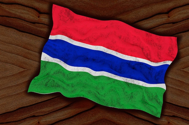 Nationale vlag van Gambia Achtergrond met vlag van Gambia