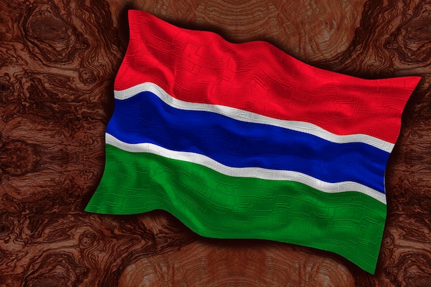 Nationale vlag van Gambia Achtergrond met vlag van Gambia