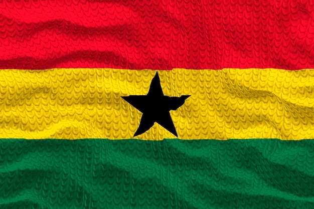 Foto nationale vlag van ghana achtergrond met vlag van ghana